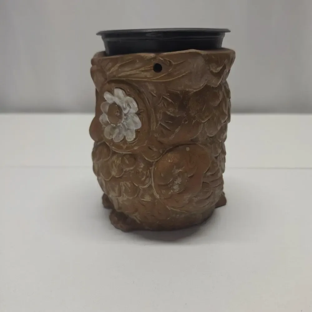Retro 70s Double Side Ceramic Owl Planter Pot Brown Cottagecore Vintage MCM